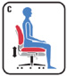 seat height
Raise or lower to allow your feet to restflat on the floor. Avoids pressure underyour thighs, easing blood flow.