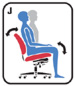 knee-tilt movement
Chair tilts from a pivot point at thefront of the seat, keeping your feet onfloor as you rock. Maintains stabilitywhile enhancing blood flow.