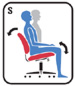 center-tilt movement
Chair tilts from a pivot point under thecenter of the seat allowing you torock. When your feet are wellsupported, blood flow is enhanced.